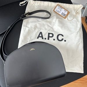 SOLD - A.P.C. Demi Lune Crossbody Bag in Smooth Black